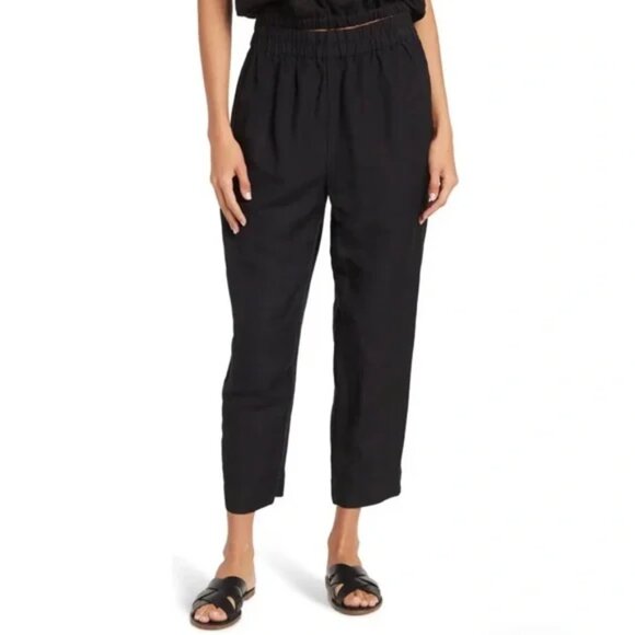 MADEWELL Tapered Huston Pull-On Crop Pant Linen Blend - Size M - Picture 1 of 5